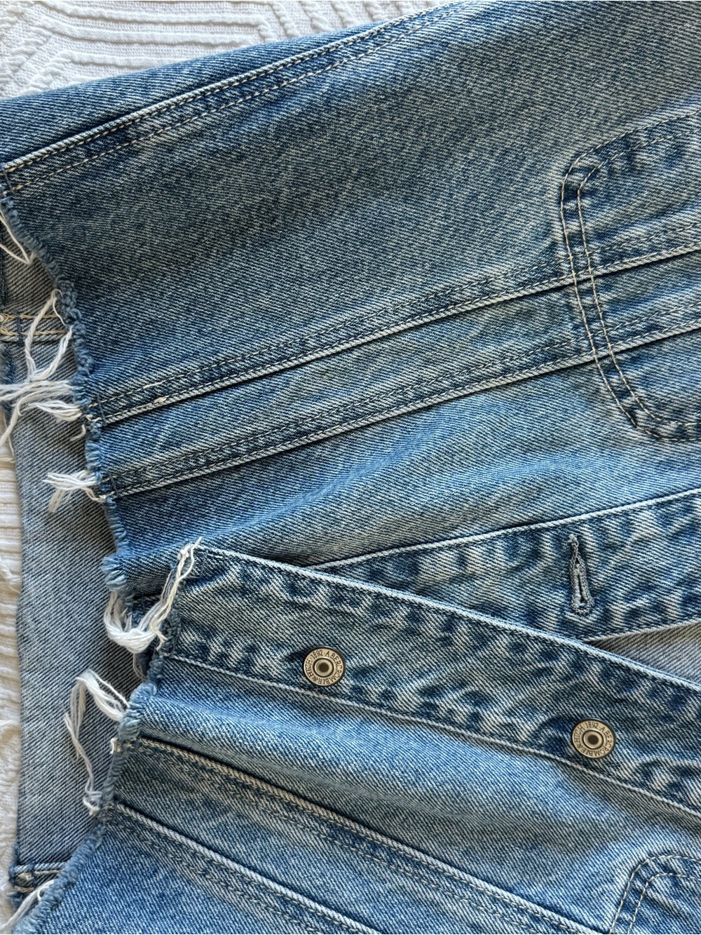 Abercrombie & Fitch Light Blue Denim Jacket with Cream Sherpa - Picture 6 of 6